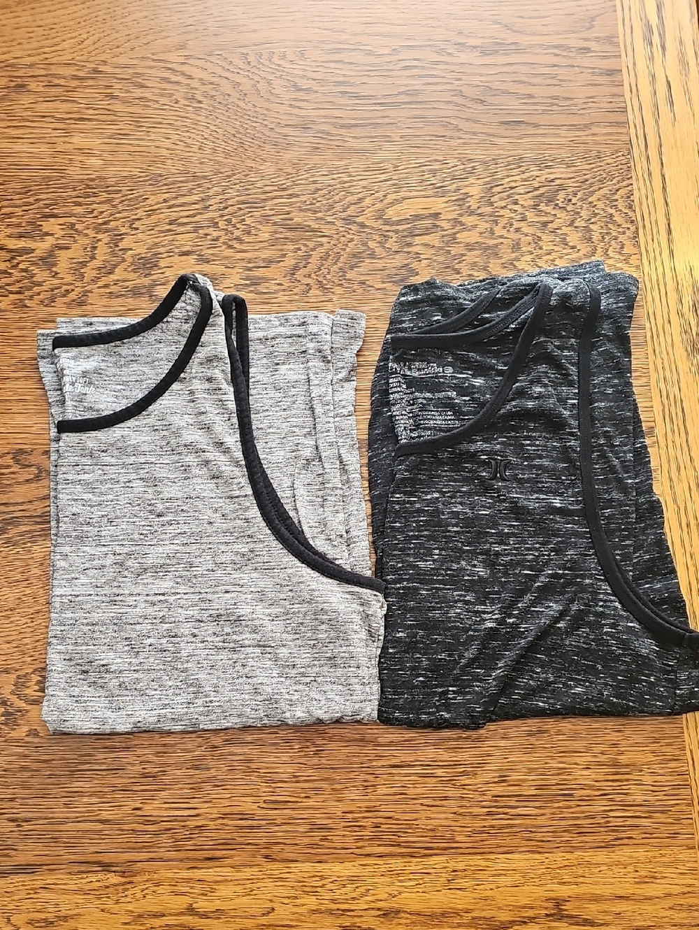 Source Unknown Gray and Black Men’s Tank Tops